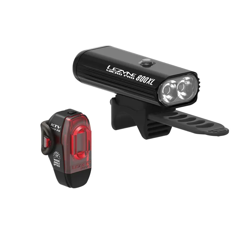 Lezyne Micro Pro 800XL and KTV Pro Light Set in Black